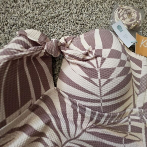 NWT Size Small Kona Sol 1 Piece Swimsuit Beige Brown Strapless Adjustable Padded - Picture 2 of 9